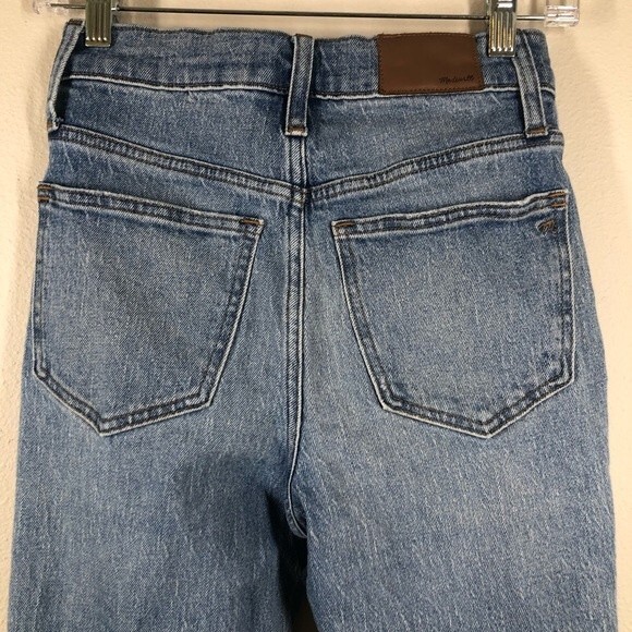 Madewell The Perfect Vintage Jean With Raw Hem Ripped Knee 25 - Picture 8 of 11